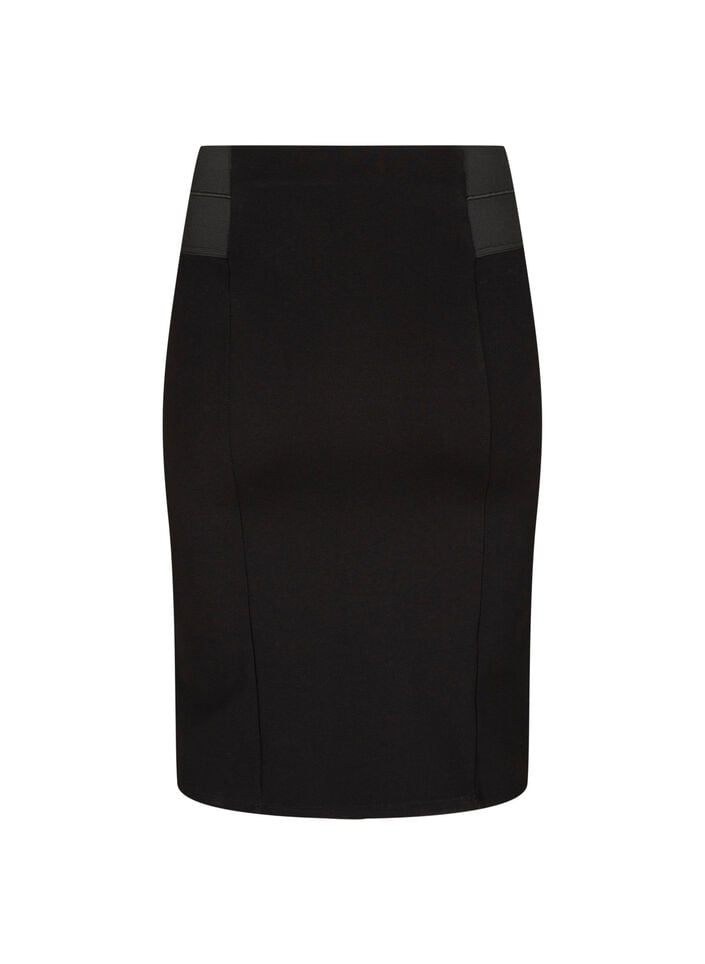 Nauwsluitende rok met elastiek in de taille, Black, Packshot