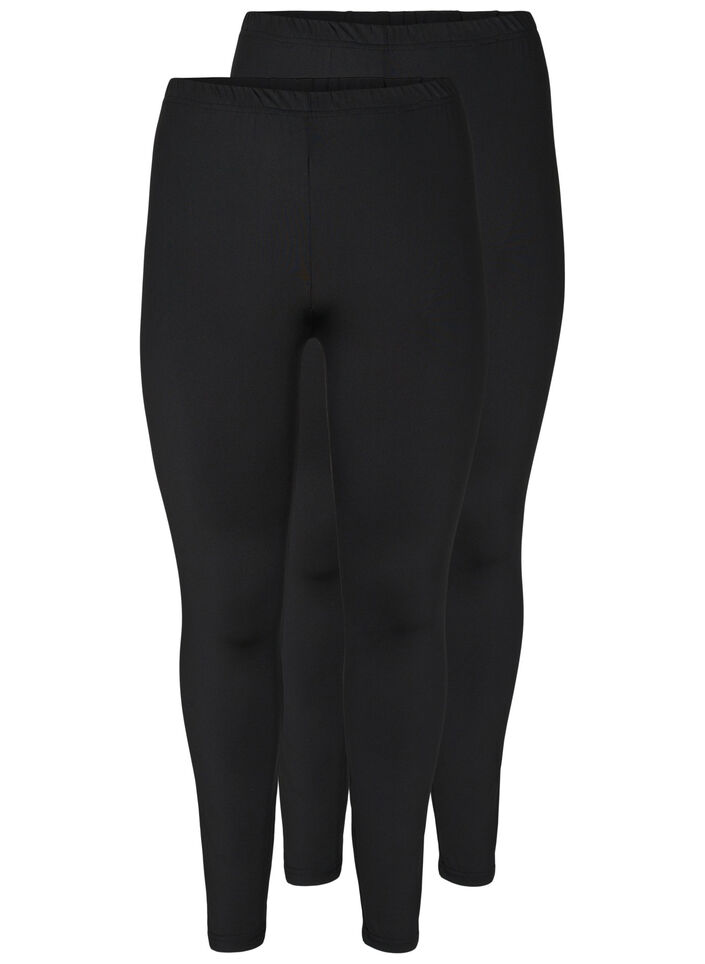 2-pack basic leggings, Zwart, Packshot image number 0