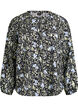 Blouse met lange mouwen met patroon en knopen, Zwart, Packshot image number 0