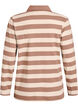 Polo shirt met lange mouwen en brede strepen, Bruin, Packshot image number 1