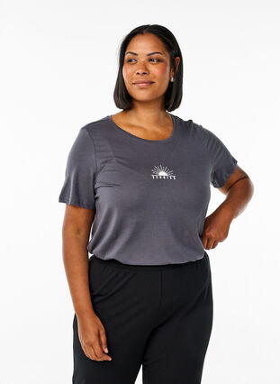 ZizziFLASH - T-shirt met motief, Iron Gate Sun, Model image number 0