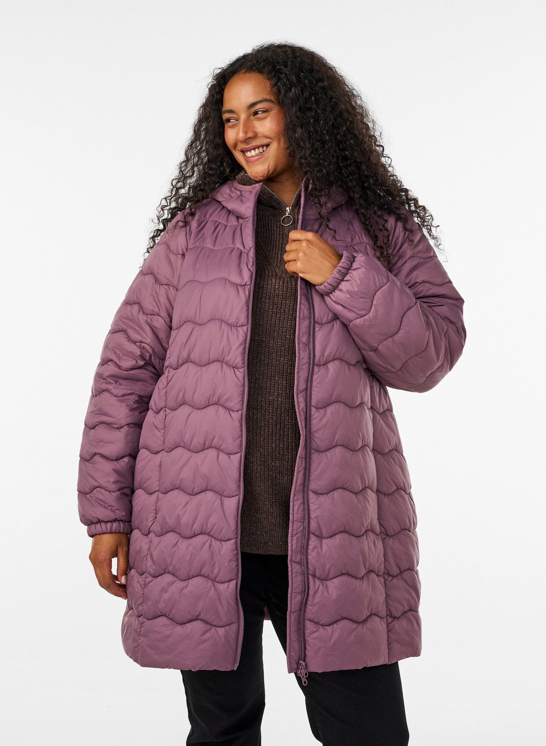 Gewatteerde jas, Roze, Model