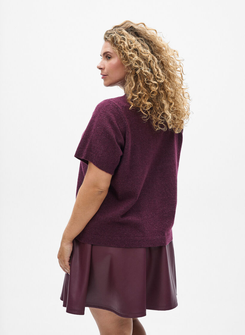 Gebreide kleding vest met korte mouwen, Fig Mel., Model