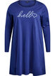 Nachthemd met lange mouwen in biologisch katoen, Blauw, Packshot image number 0