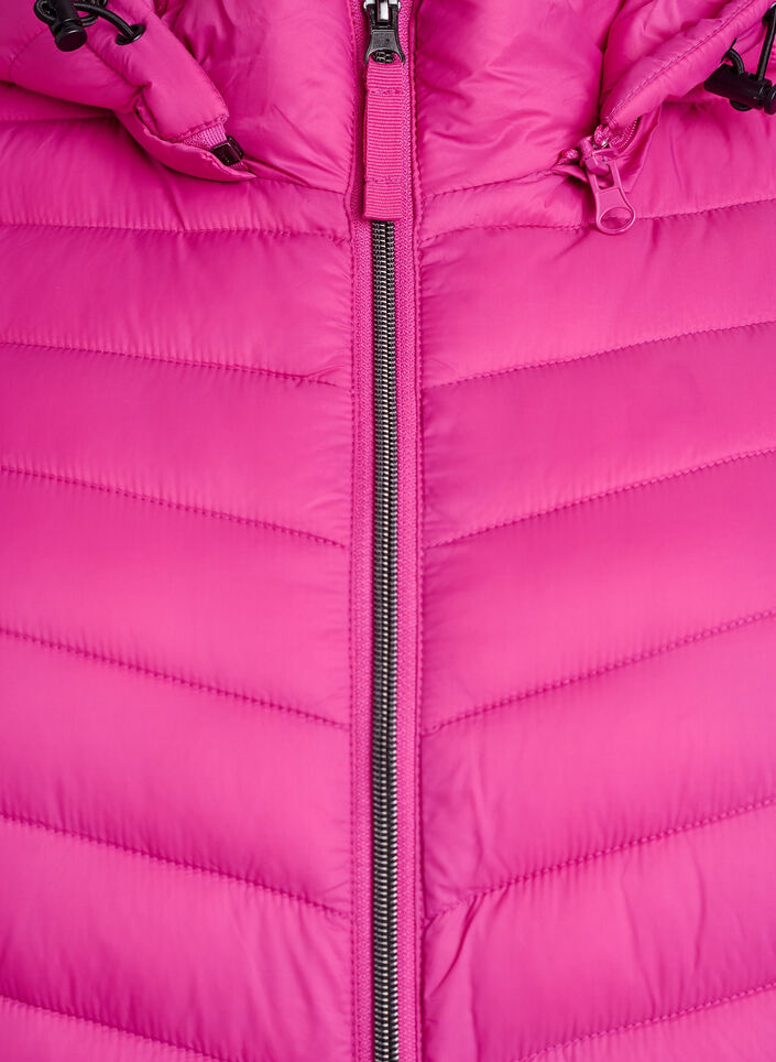 Lichtgewicht jas met zakken en een afneembare capuchon, Roze, Packshot image number 2