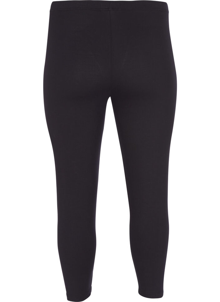 Basic 3/4 legging in viscose, Zwart, Packshot image number 1