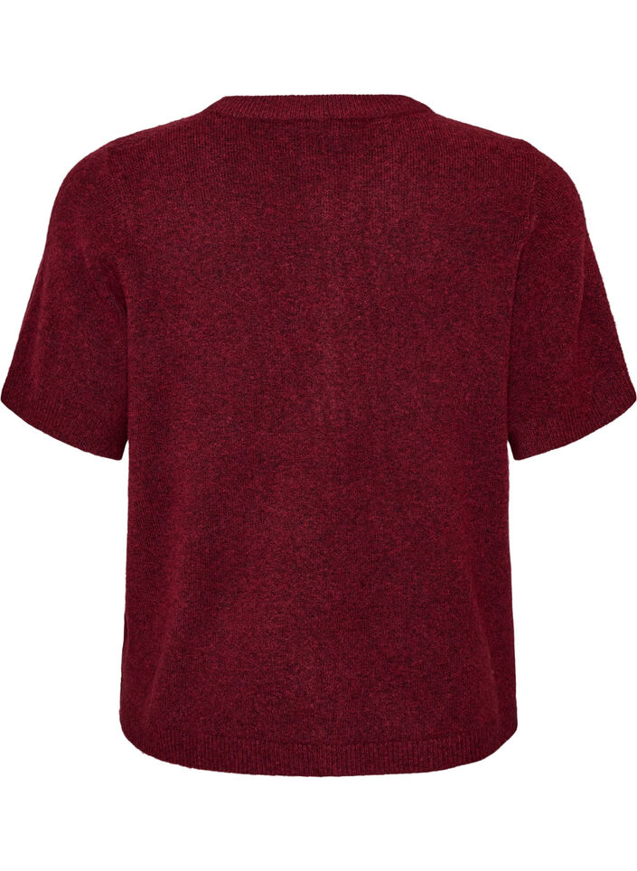 Gebreid vest met korte mouwen, Rood, Packshot image number 1