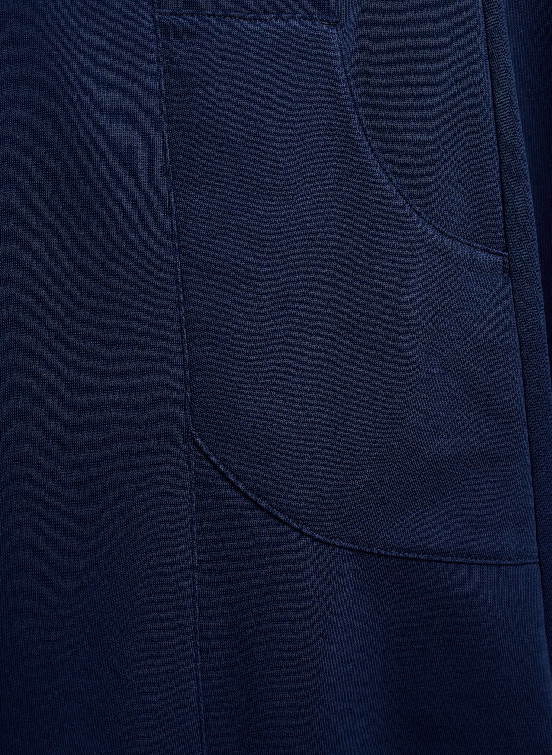 ZizziJersey jurk met korte mouwen en zakken, Blauw, Packshot image number 3