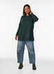 Gebreide blouse gemaakt van katoen en viscose., Groen, Model image number 1