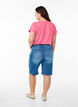 T-shirt met korte mouwen in een katoenmix, Roze, Model image number 2