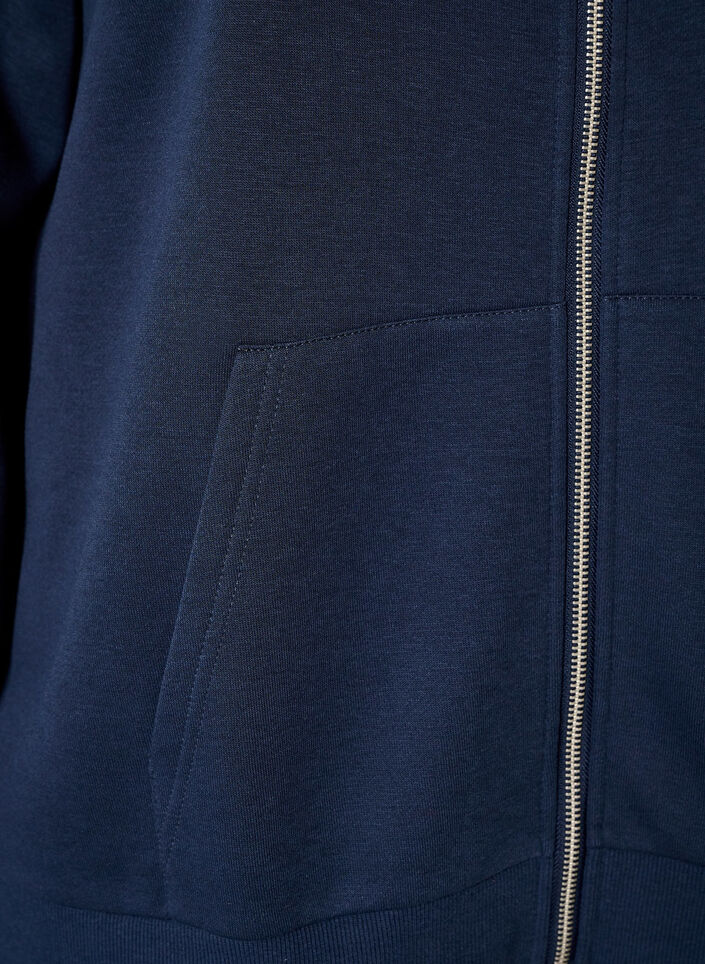 Sweatshirt met capuchon, ritssluiting en zakken, Blauw, Packshot image number 3