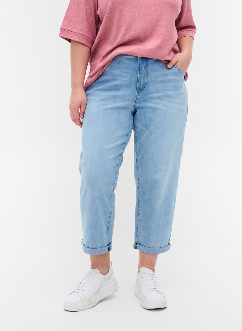 7/8 jeans met hoge taille, Blauw, Model image number 2