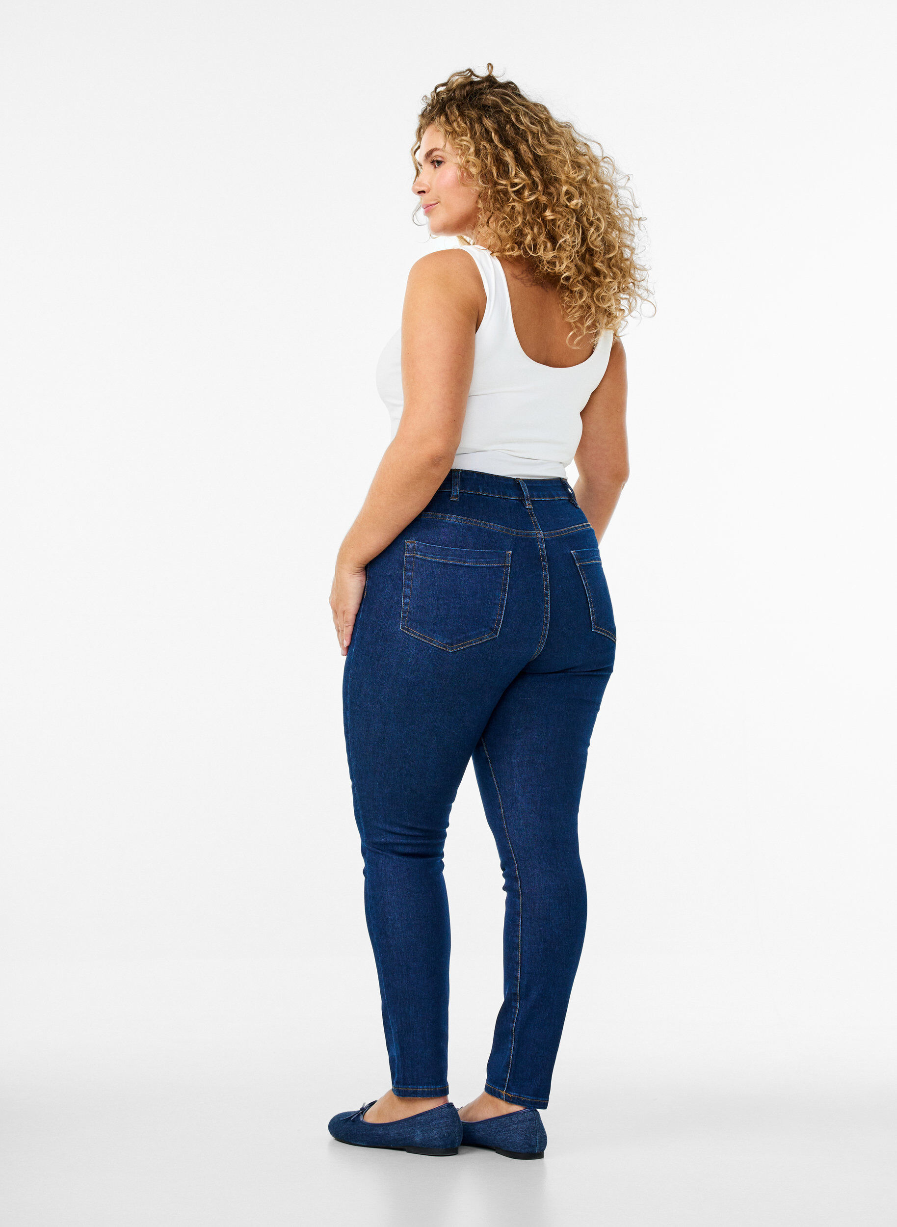 ZizziAmy jeans met een hoge taille en super slanke pasvorm, Blauw, Model image number 1