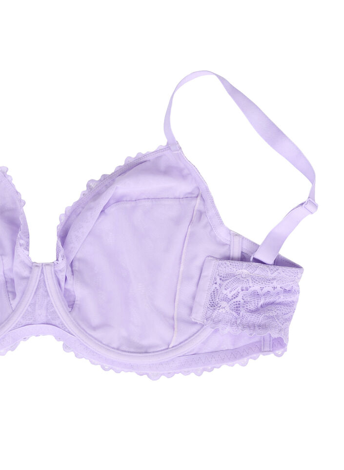 Volledig dekkende kanten beha met beugel, Paars, Packshot image number 3