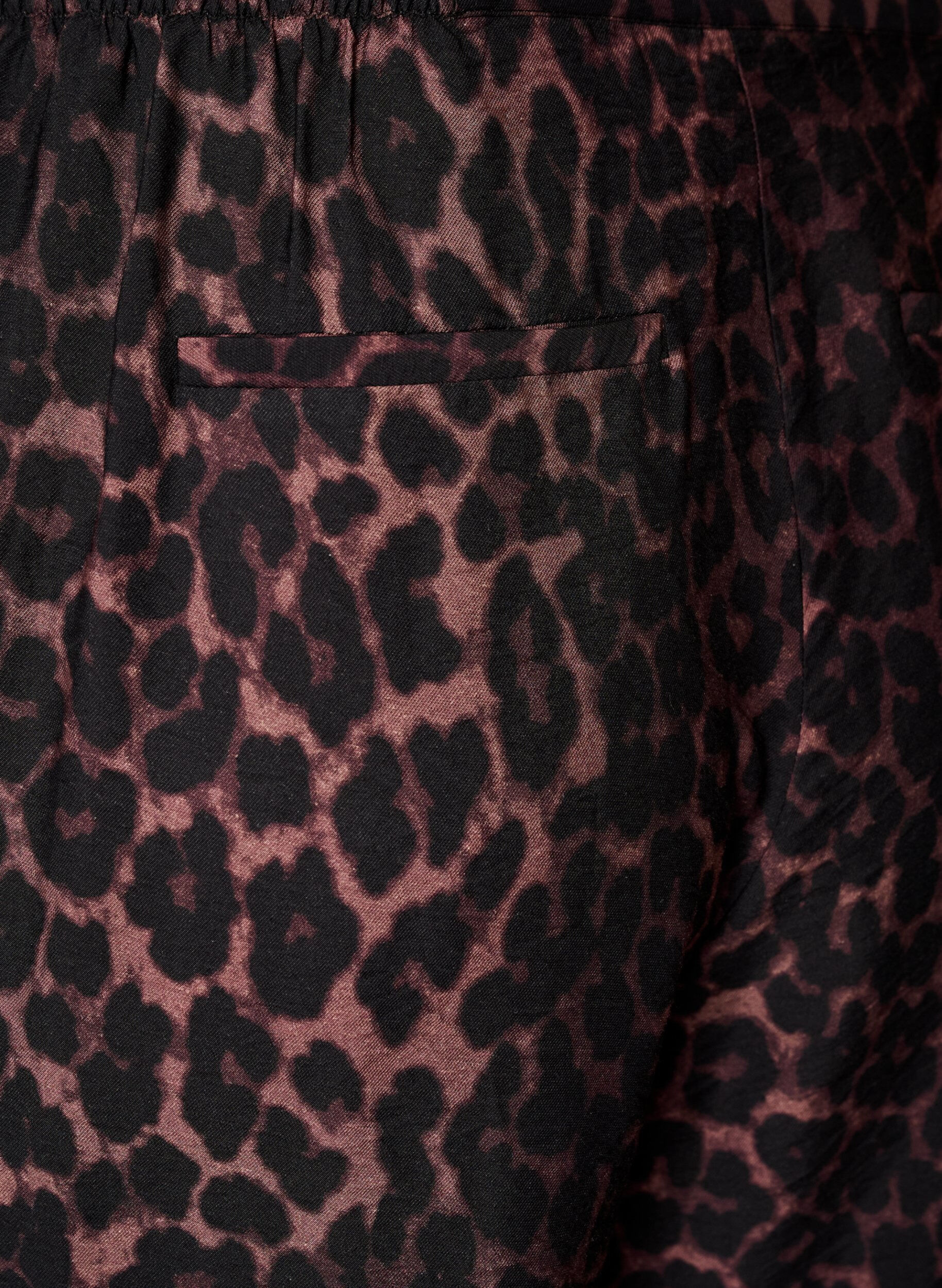 ZizziViscose broek met elastische taille en rechte pijpen, Bruin, Packshot image number 3