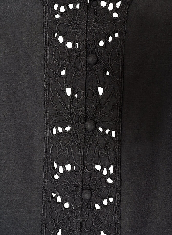 Blouse met broderie anglaise, Zwart, Packshot image number 2