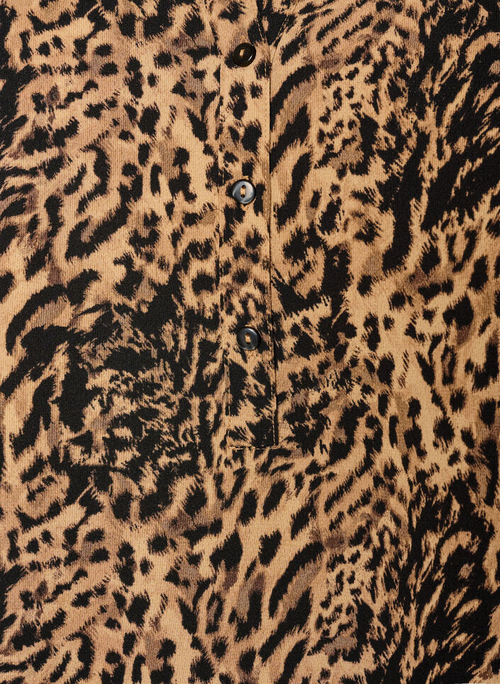 Blouse &agrave; manches courtes et encolure en V, Marron, Packshot image number 2