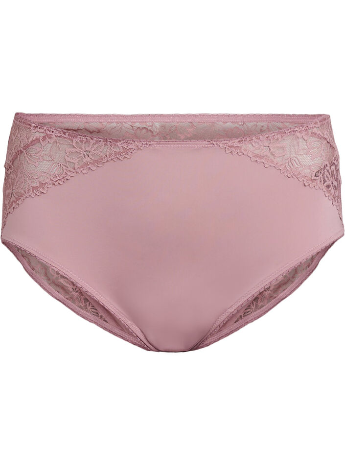 Microfiber panties met kanten details, Roze, Packshot image number 0