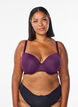 Soutien-gorge moul&eacute; avec maille, Violet, Model image number 0