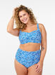Bikinibroekje met print en een hoge taille, Blauw, Model image number 0