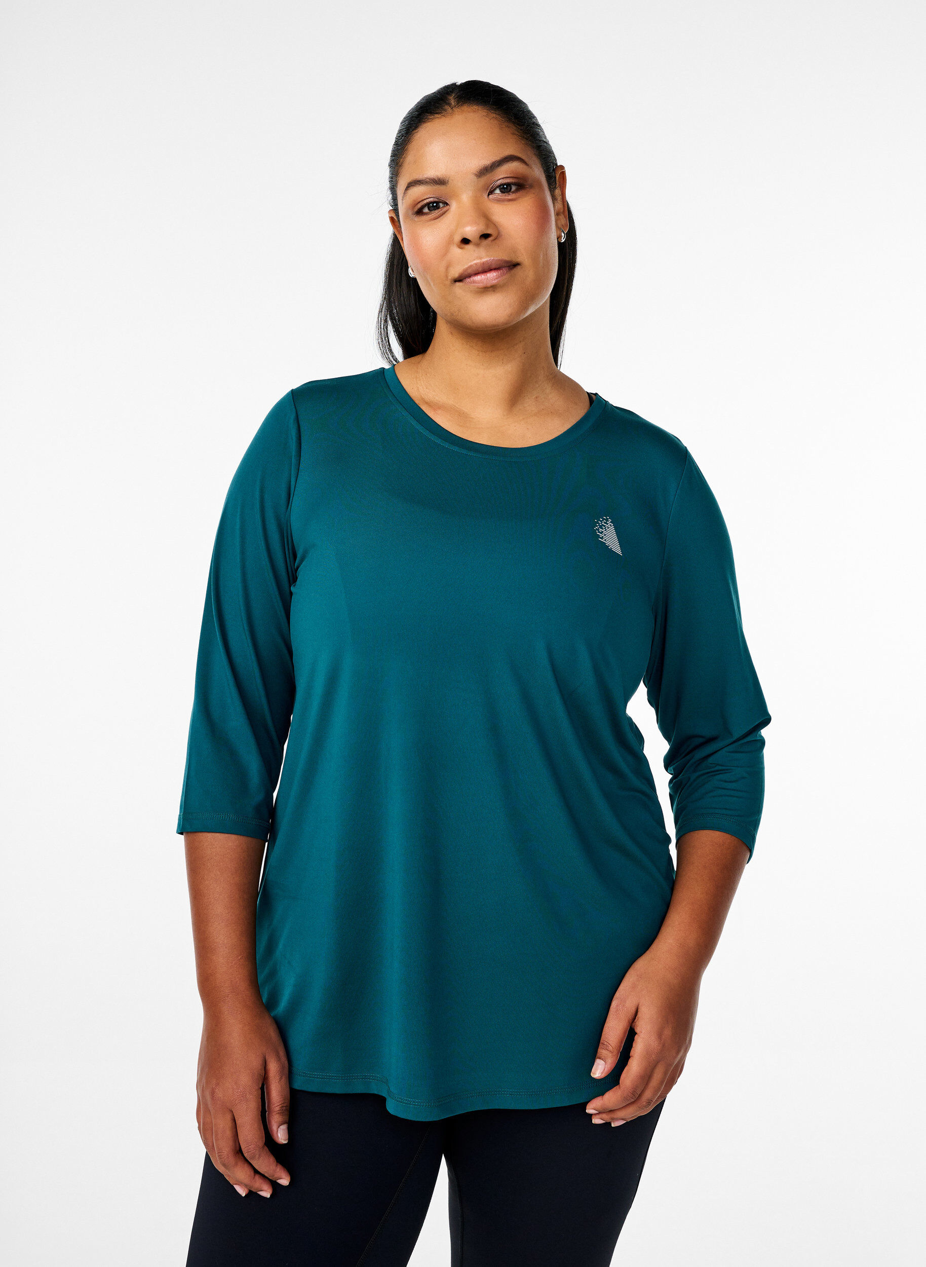 Sporttop met 3/4 mouwen, Groen, Model