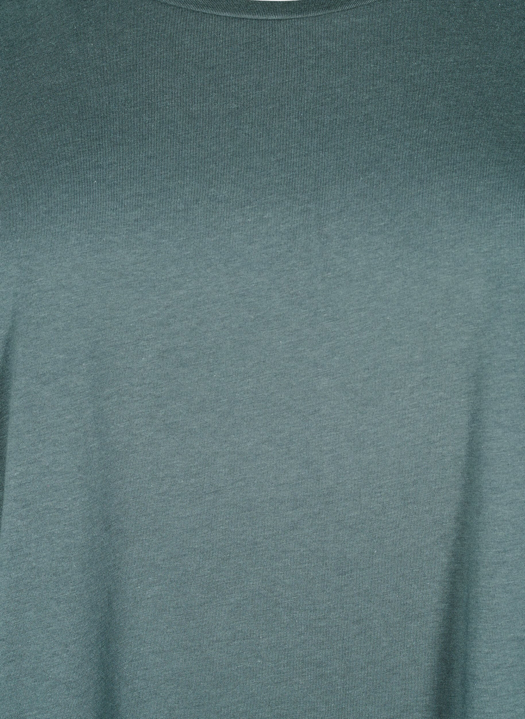 Zizzi T-shirt &agrave; manches courtes en coton m&eacute;lang&eacute;, Vert, Packshot image number 2