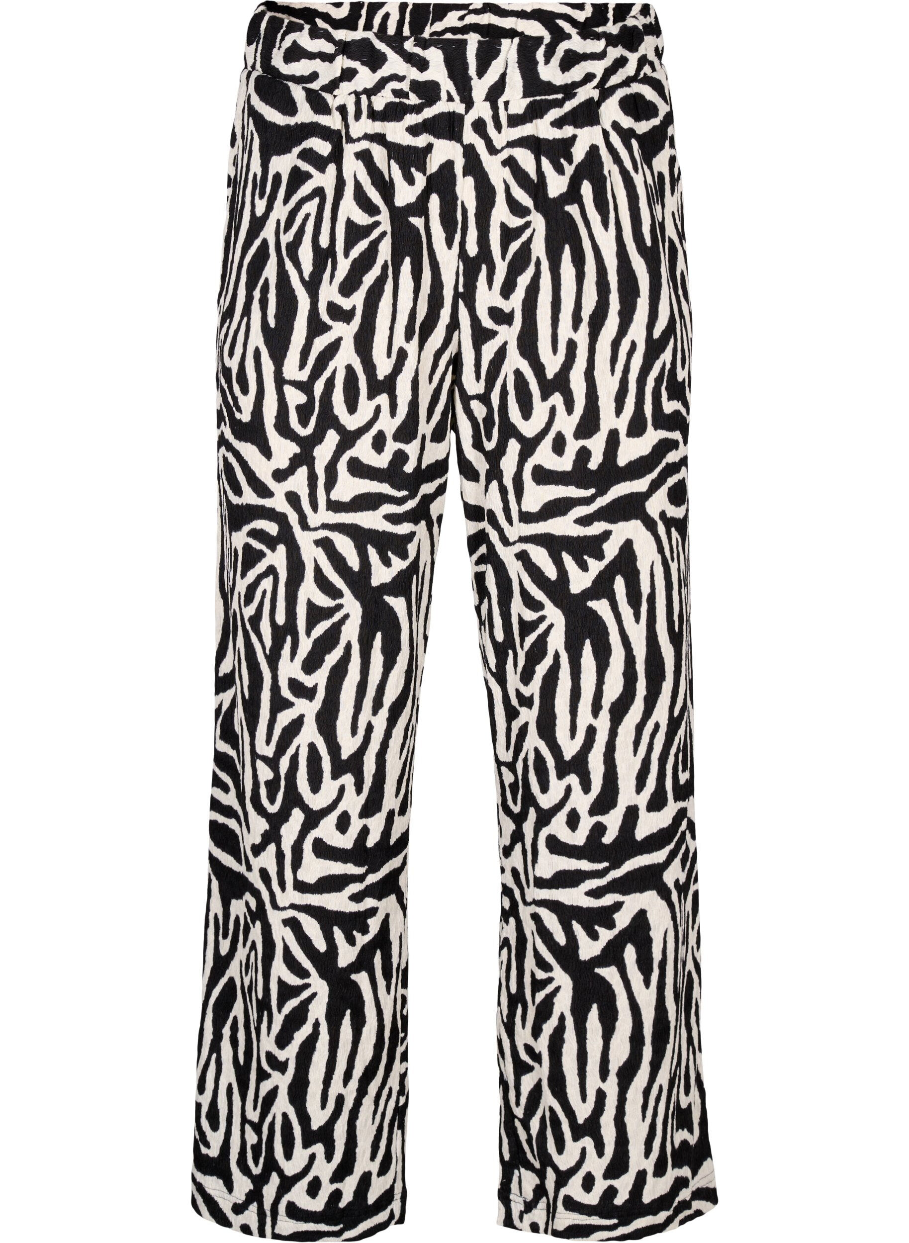ZizziBroek met zebraprint, Zwart, Packshot image number 0