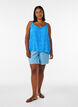 Strap top in viscose, Blauw, Model image number 1