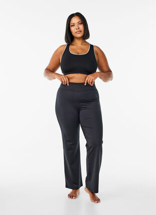 ZizziRacerback sport-bh met contrasterende biezen, Black w. Piping, Model image number 2