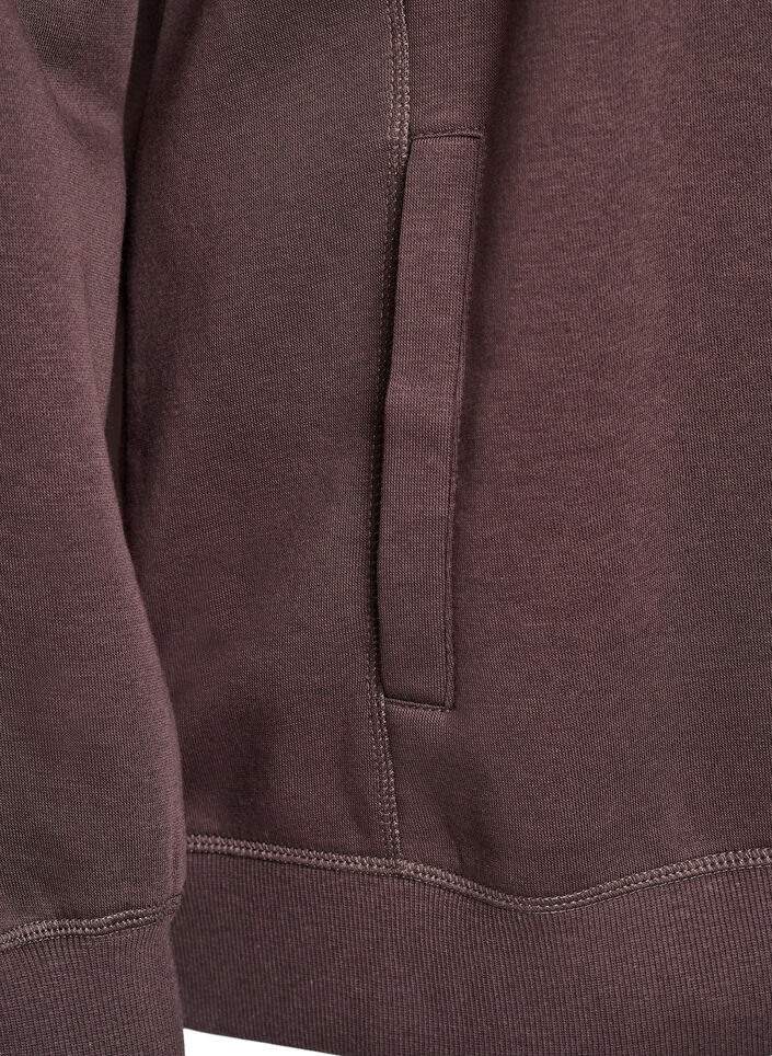 Sweatshirt met hoge kraag en zakken, Bruin, Packshot image number 3