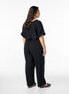 Linnen en viscose broek met losse pasvorm, Black, Model image number 1