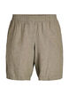 Shorts met hoge taille in linnen en viscose, Groen, Packshot image number 0