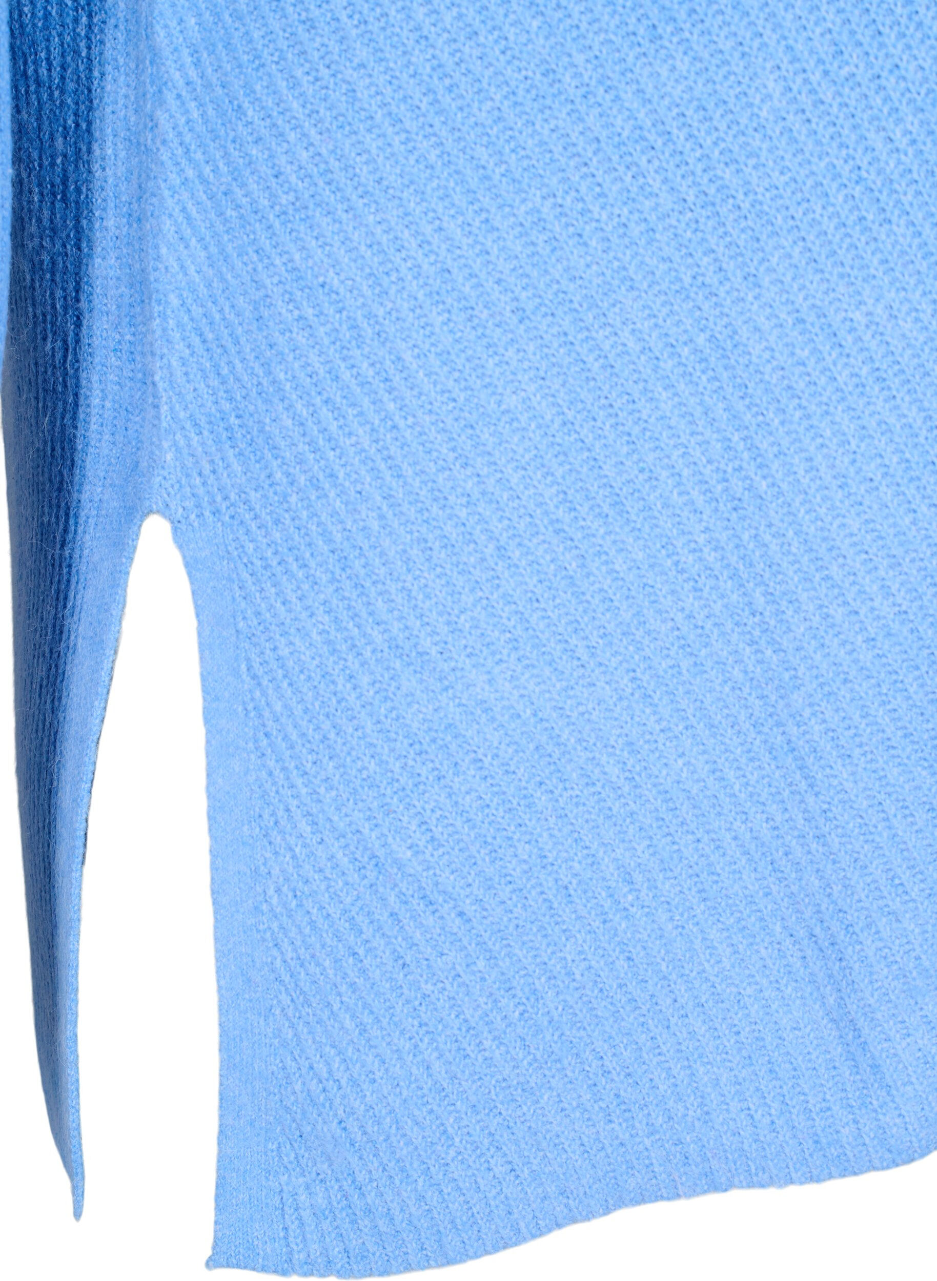 ZizziGebreide blouse met ronde hals, Della R. Blue Mel., Packshot image number 3