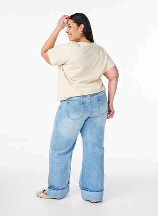 ZizziWijde jeans met omgeslagen pijpen, L.B.Denim, Model image number 1