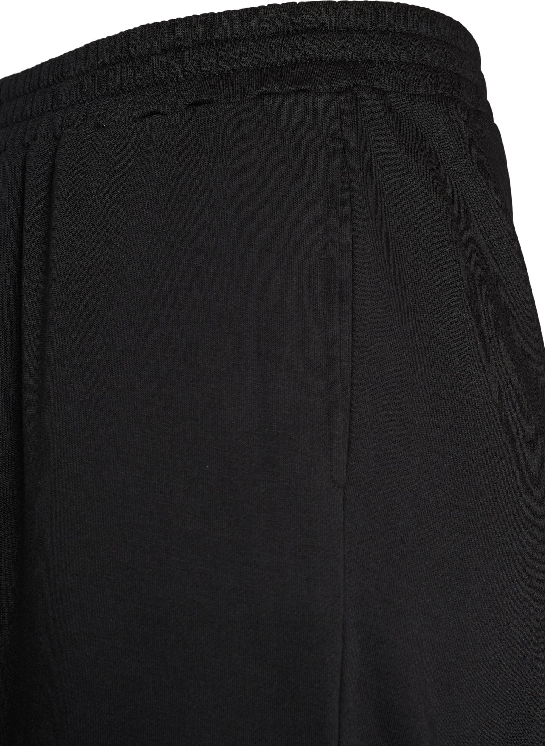 ZizziSweatpants met hoge taille en wijde pijpen, Zwart, Packshot image number 2