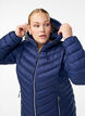Gewatteerd lichtgewicht jack met capuchon, Blauw, Model image number 3