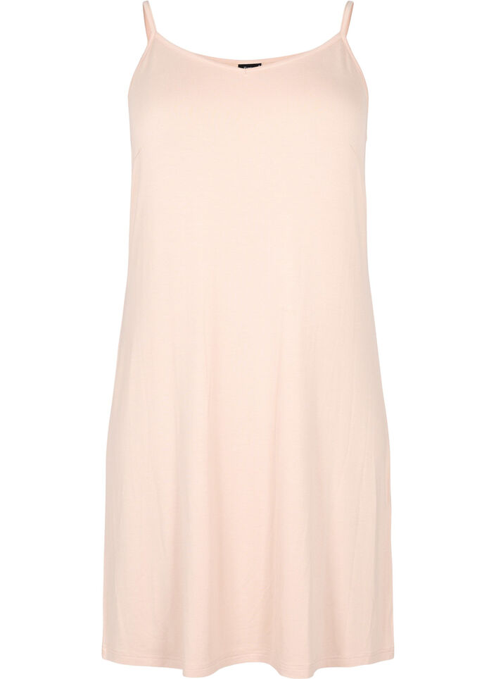 Effen onderjurk in viscose, Vanille, Packshot image number 0