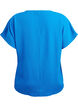 Blouse met korte mouwen en een ronde halslijn, Blauw, Packshot image number 1