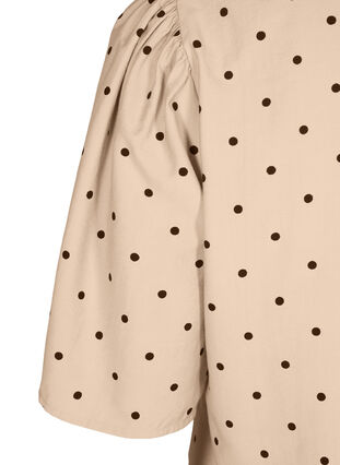 ZizziBlouse met losse mouwen en een V-hals, Doeskin w. dot AOP, Packshot image number 3