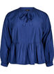 Blouse met strik en lange mouwen, Blauw, Packshot image number 0