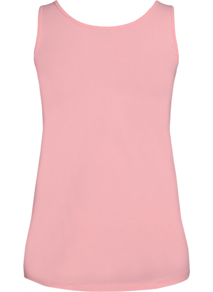 Effen gekleurd basic top in katoen, Roze, Packshot image number 1