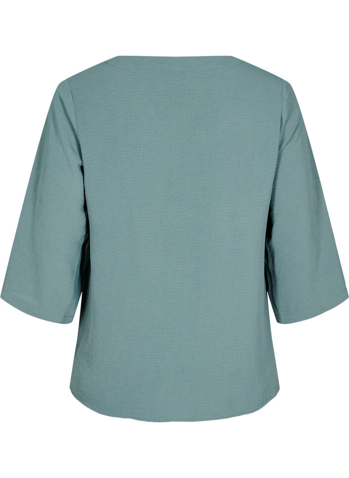 Blouse met 3/4 mouwen, Groen, Packshot image number 1