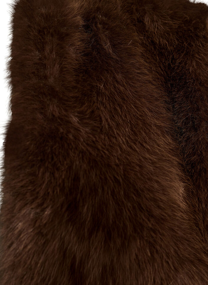 Korte jas van imitatiebont met open voorkant, Bruin, Packshot image number 2