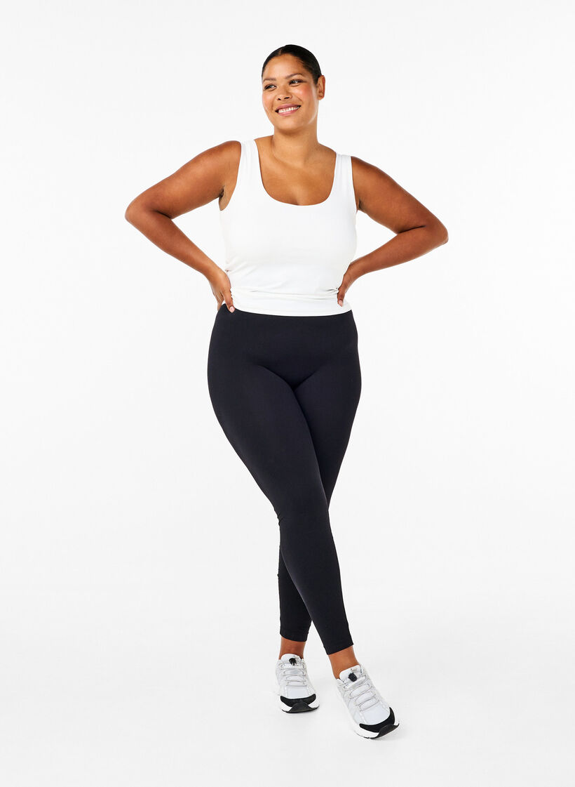 Naadloze basis legging, Zwart, Model image number 1