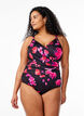 Badpak met drapering en wikkel-effect, Zwart, Model image number 0