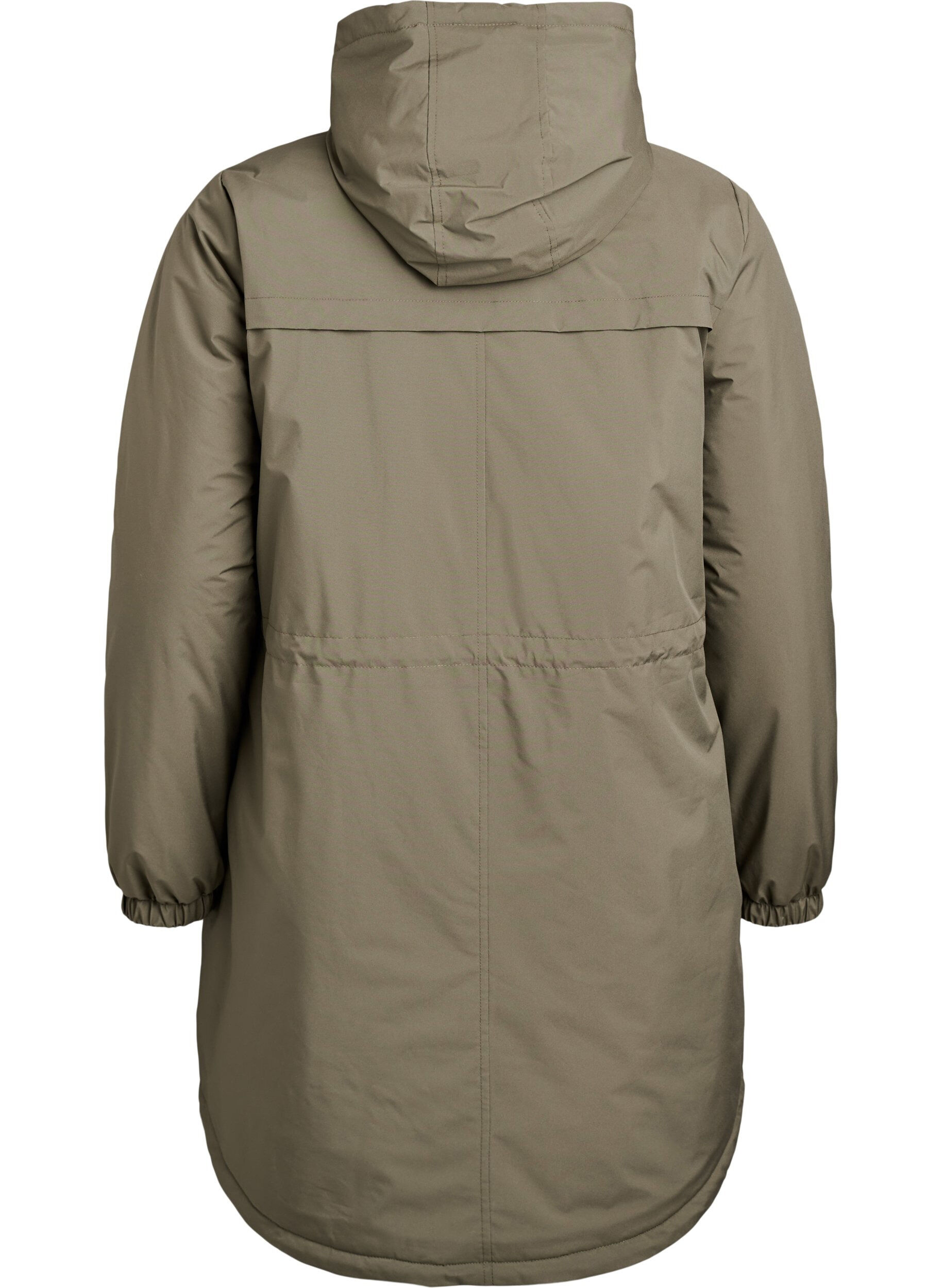 ZizziLichtgewicht gewatteerde parka met een capuchon, Groen, Packshot image number 1