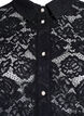 Kanten shirt blouse met parelknopen, Zwart, Packshot image number 2