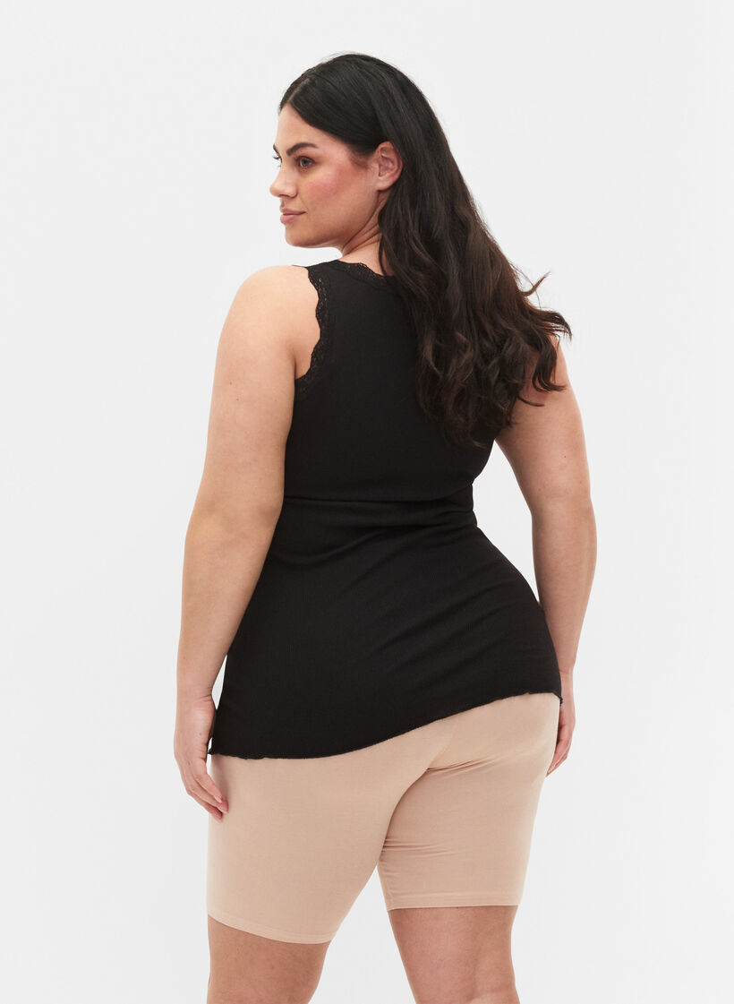 2-pack viscose fietsbroek, Beige, Model image number 2