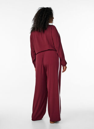 ZizziSportieve broek met rechte pijpen en zijstrepen, T. Port Orch Stripe, Model image number 1