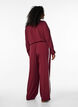 Sportieve broek met rechte pijpen en zijstrepen, Donker Bordeaux, Model image number 1
